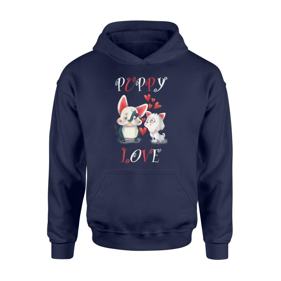 Cute Romantic Puppy Love Valentine Hoodie