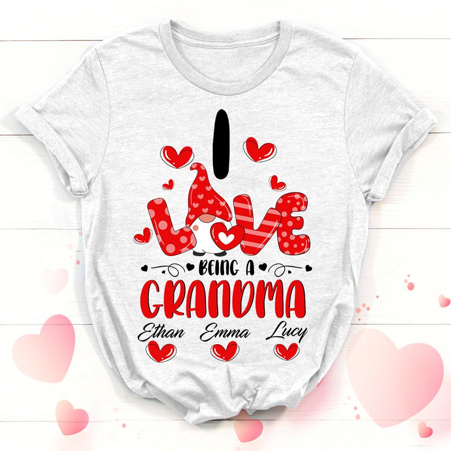 Lovelypod – Personalized Shirt, I Love Being A Grandma Shirt, Valentine’S Day Shirt, Cute Gnomies Shirt, Mom Shirt, Valentines Gnome Shirt