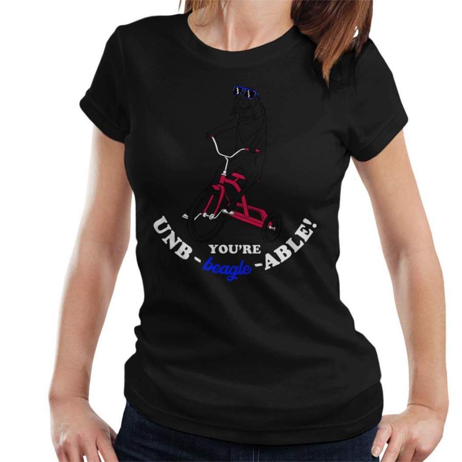 Unbearable Beagle On Tricycle Women’s T-Shirt