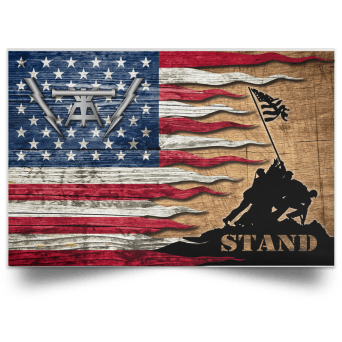 US Coast Guard Fire Control Technician FT Logo Stand For The Flag Satin Landscape Poster