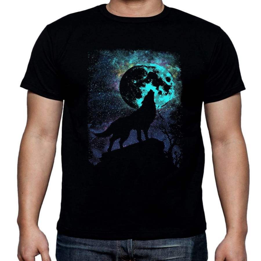 Wolf Howling At The Moon Men’S T-Shirt Werewolf Wolves Halloween