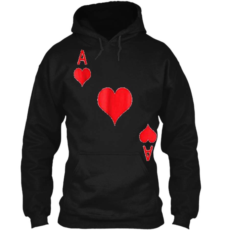 Ace of Hearts  Playing Card Tee | Halloween Costume T Pullover Hoodie 8 oz