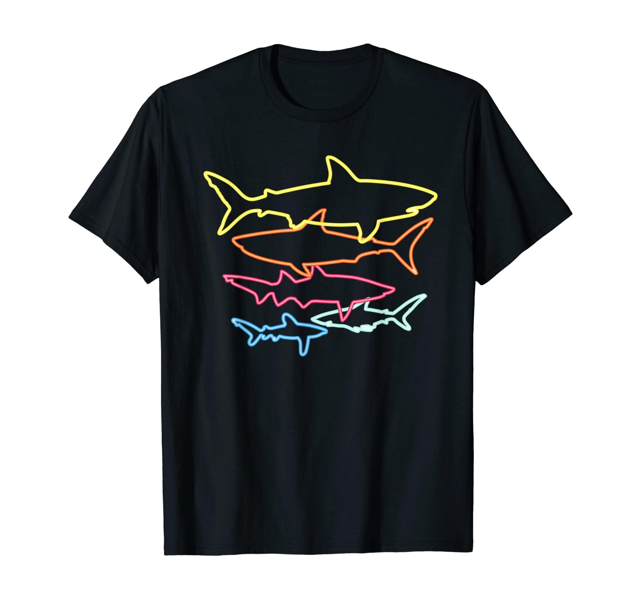 Retro 80s Shark Shirt Sharks Party Gift Idea Kids Women Men