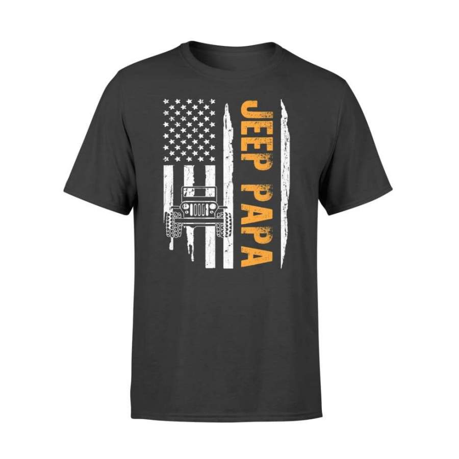 Funny Jeep-Papa American Flag Jeepsjeeps Offroad – Standard T-Shirt