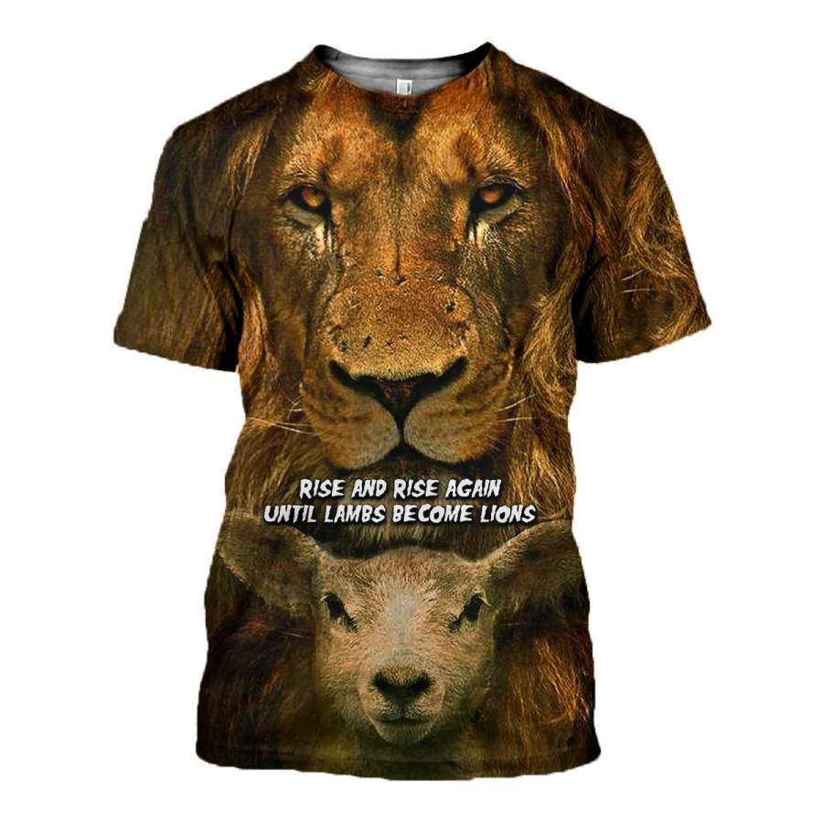 3D All Over Printed Becoming Lion T-shirt Hoodie SNTK170406