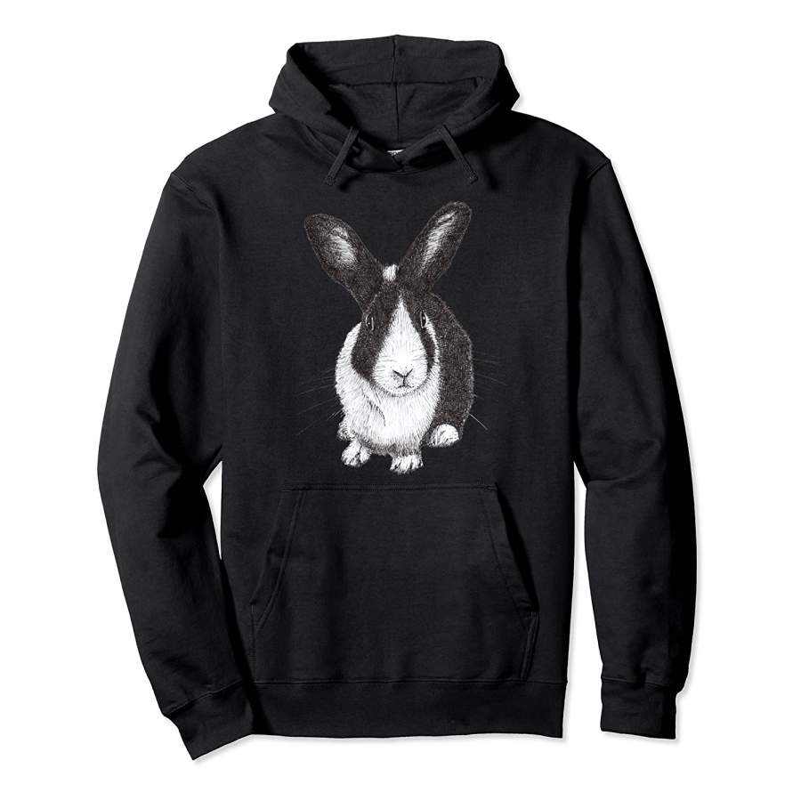 Dutch Rabbit Cute Bunny Sketch Pullover Hoodie Unisex 3D All Over Print