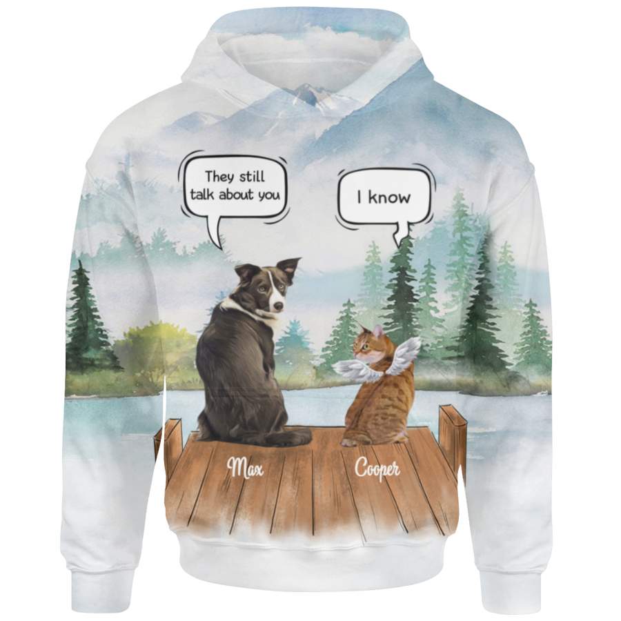 Personalized – Dogs/Cats/Rabbits Conversation – Choose up to 4 Dogs/Cats/Rabbits 3D Hoodie/Tshirt/Sweatshirt Printful