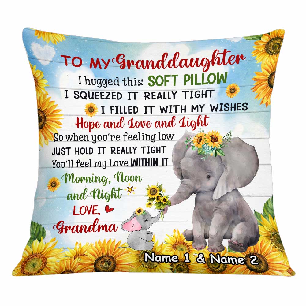 Personalized Mom Grandma Daughter Granddaughter Elephant Pillow Jr241 26O34