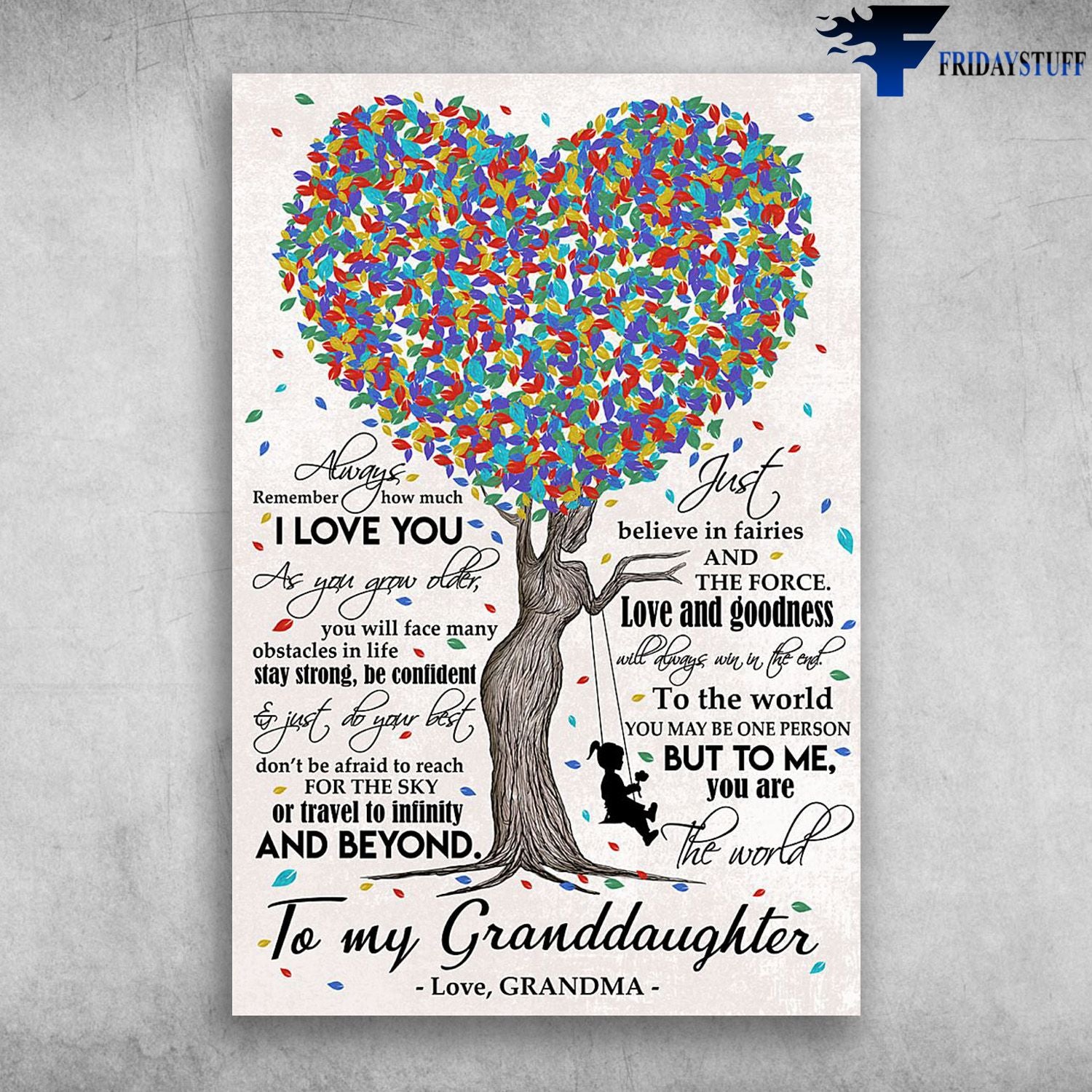 To My Granddaughter Stay Strong Be Confident And Just Do Your Best Love Grandma Canvas Christmas Gift Ideas