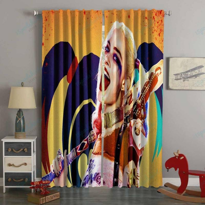 3D Printed Harley Quinn Style Custom Living Room Curtains