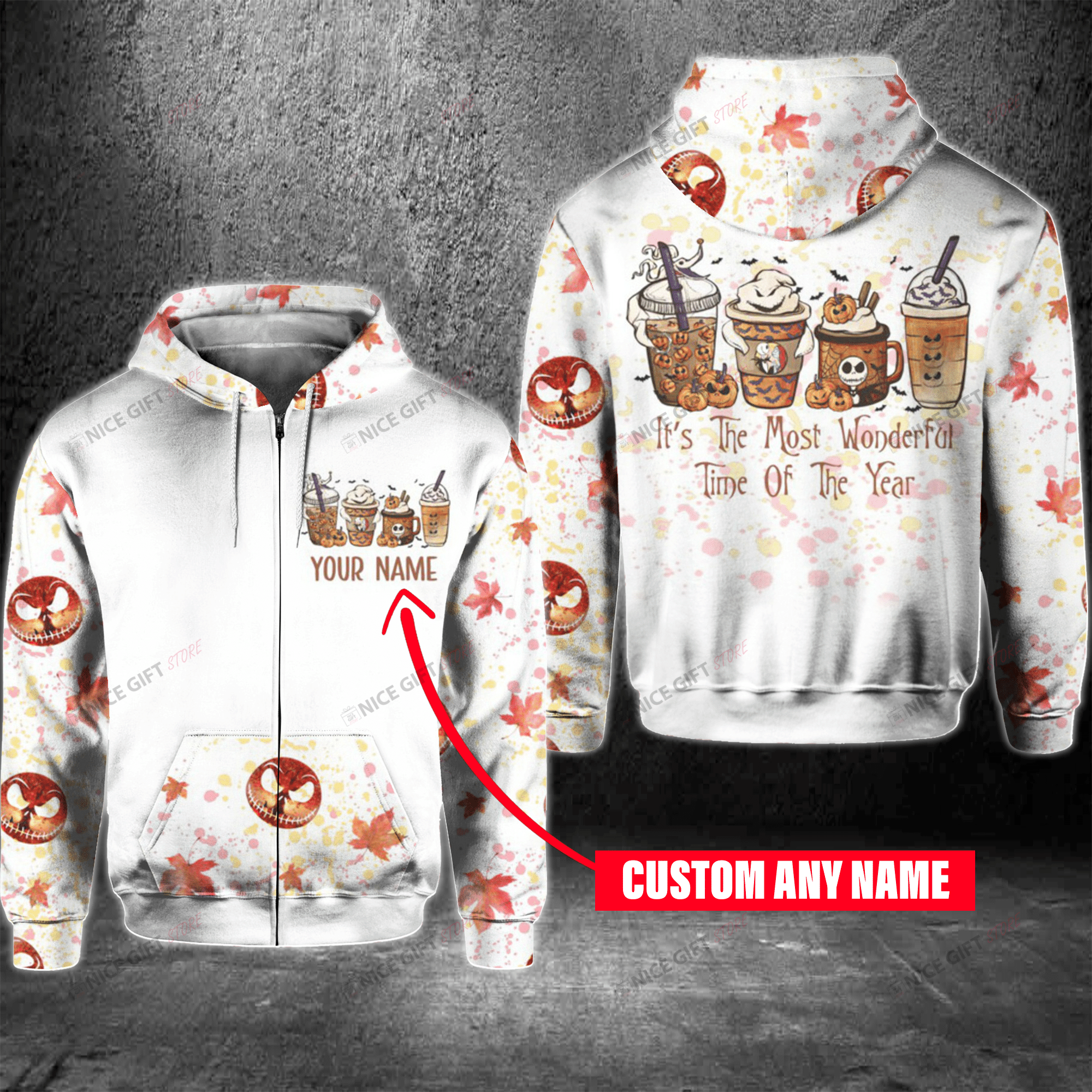 It’S The Most Wonderful Time Of The Year Custom Name Zip Hoodie 3D 3Zh-H3R6