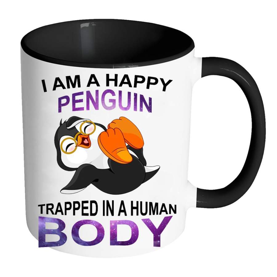 I Am A Happy Penguin Trapped In A Human Body (W) – Full-Wrap Coffee Colors Accent Mug