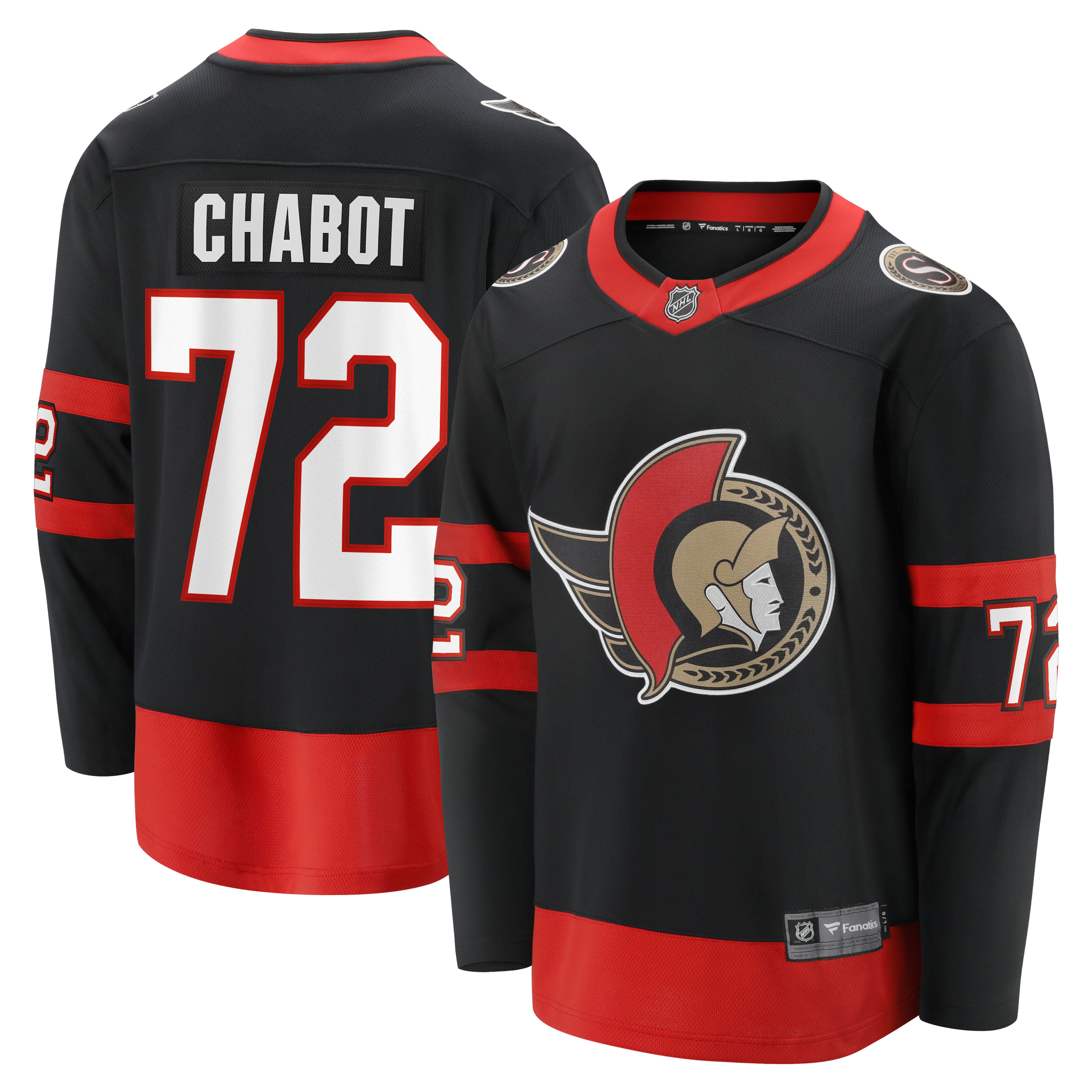 Thomas Chabot Ottawa Senators Branded Home Breakaway Jersey – Black