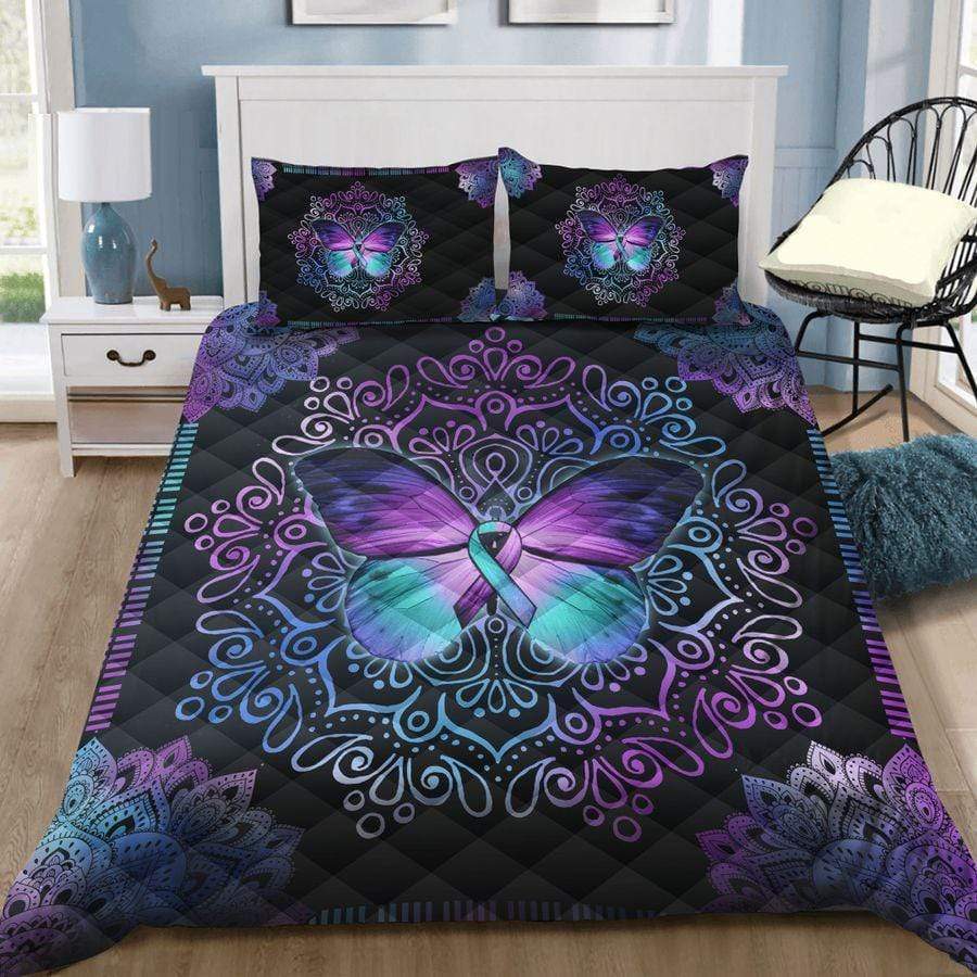 Mandala Purple Butterflies Quilt Bed Set #L – Zeleton Store