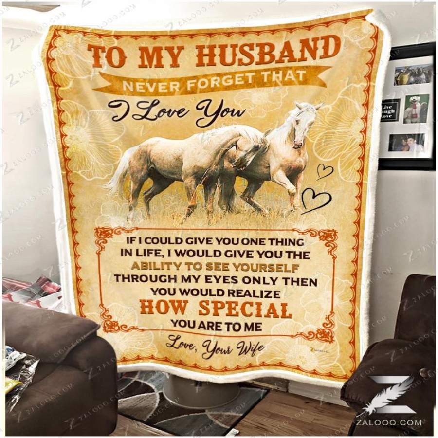 Zalooo – Fleece Blanket – Horse – To My Husband – How Special You Are