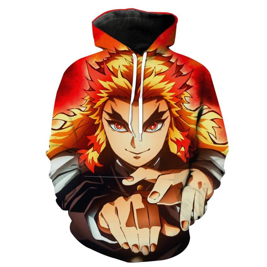 Rengoku Hoodie Kimetsu No Yaiba Clothing Demon Slayer Cartoon Costume