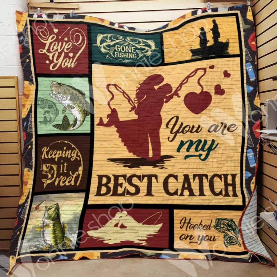 Wozoro Quilt Blanket Fishing You Are My Best Catch Twin Queen King Size