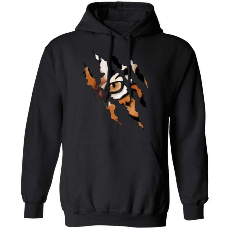 Fearless Tiger Cat Eye Claw Silhouette Hoodie