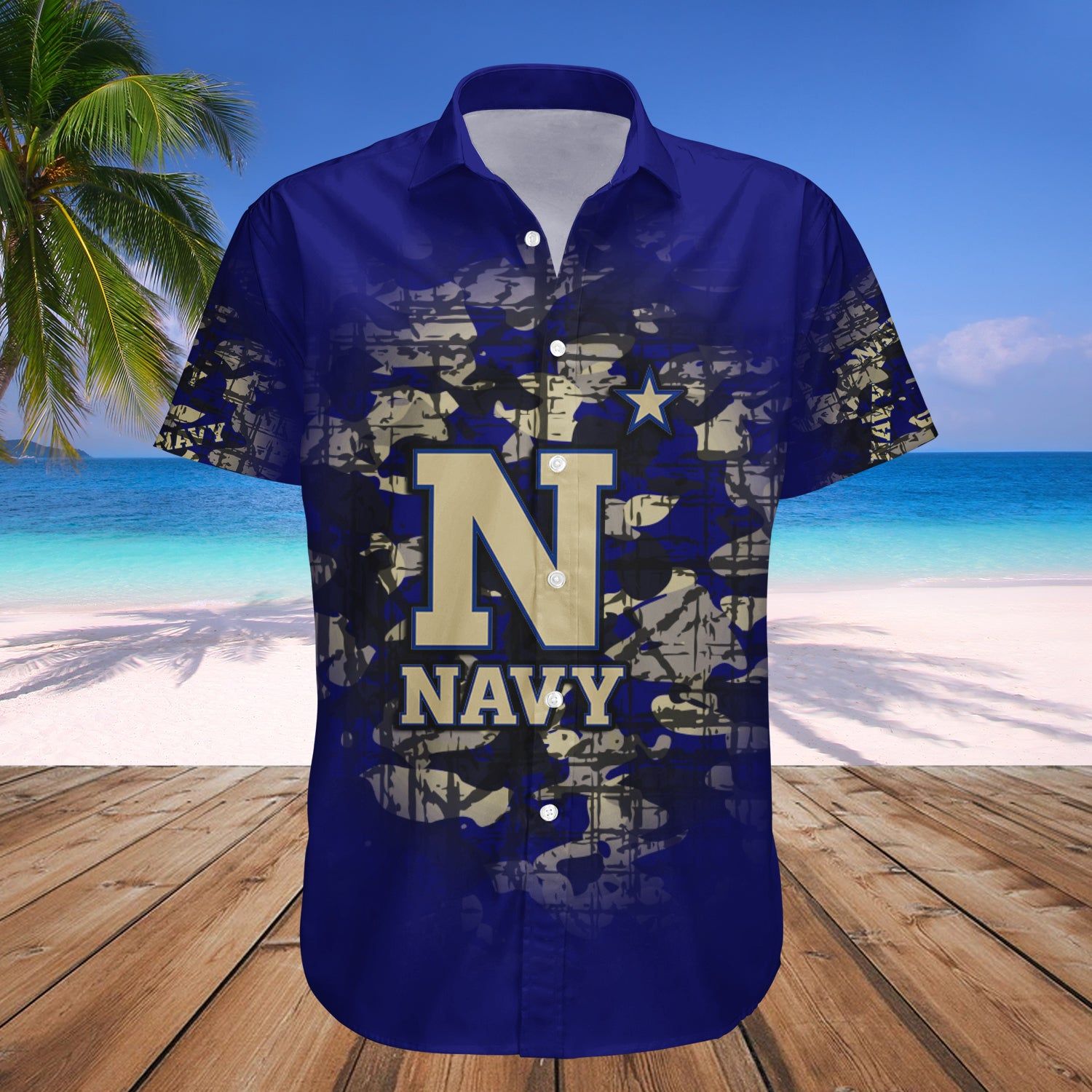 Navy Midshipmen Hawaii Shirt Camouflage Vintage – NCCA