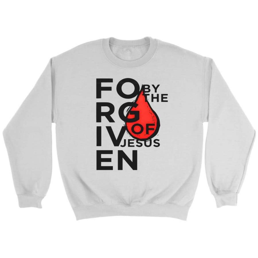 Forgiven by the blood of Jesus sweatshirts | Christian apparel