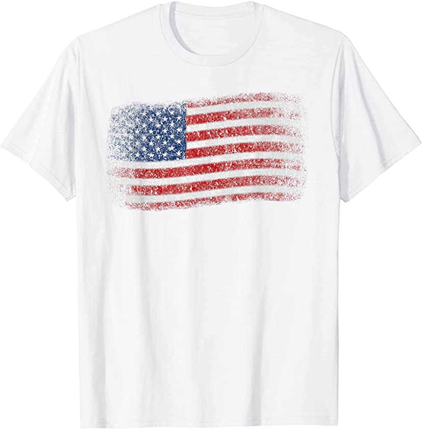 American Flag TShirt Men Women 4th of July Vintage USA Flag T-Shirt