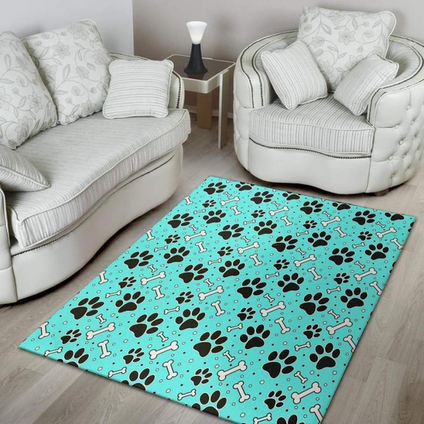 Blue Paw Area Rug