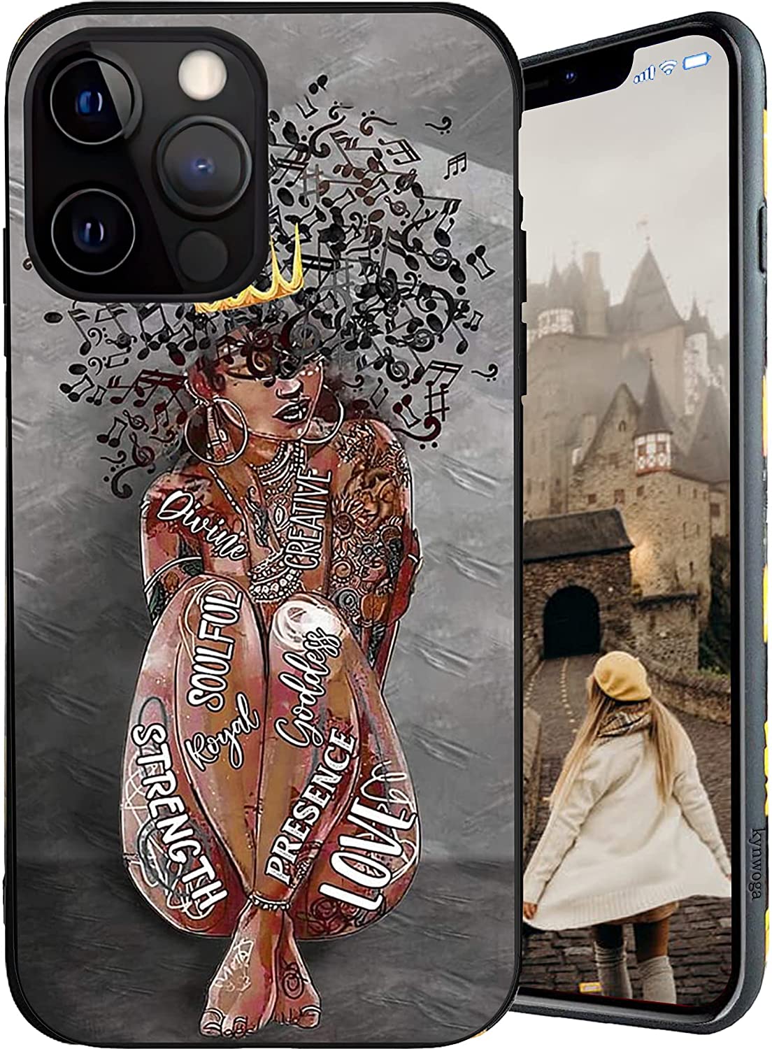 Black Queen Pattern Phone Case For Women Girls African American Phone Case Tpu Bumper Soft Cover Shockproof Protective Slim Fit