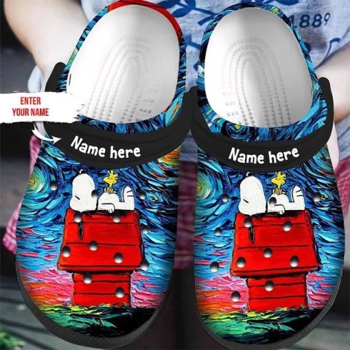 Snoopy Lovers Personalized Name Clog Shoes