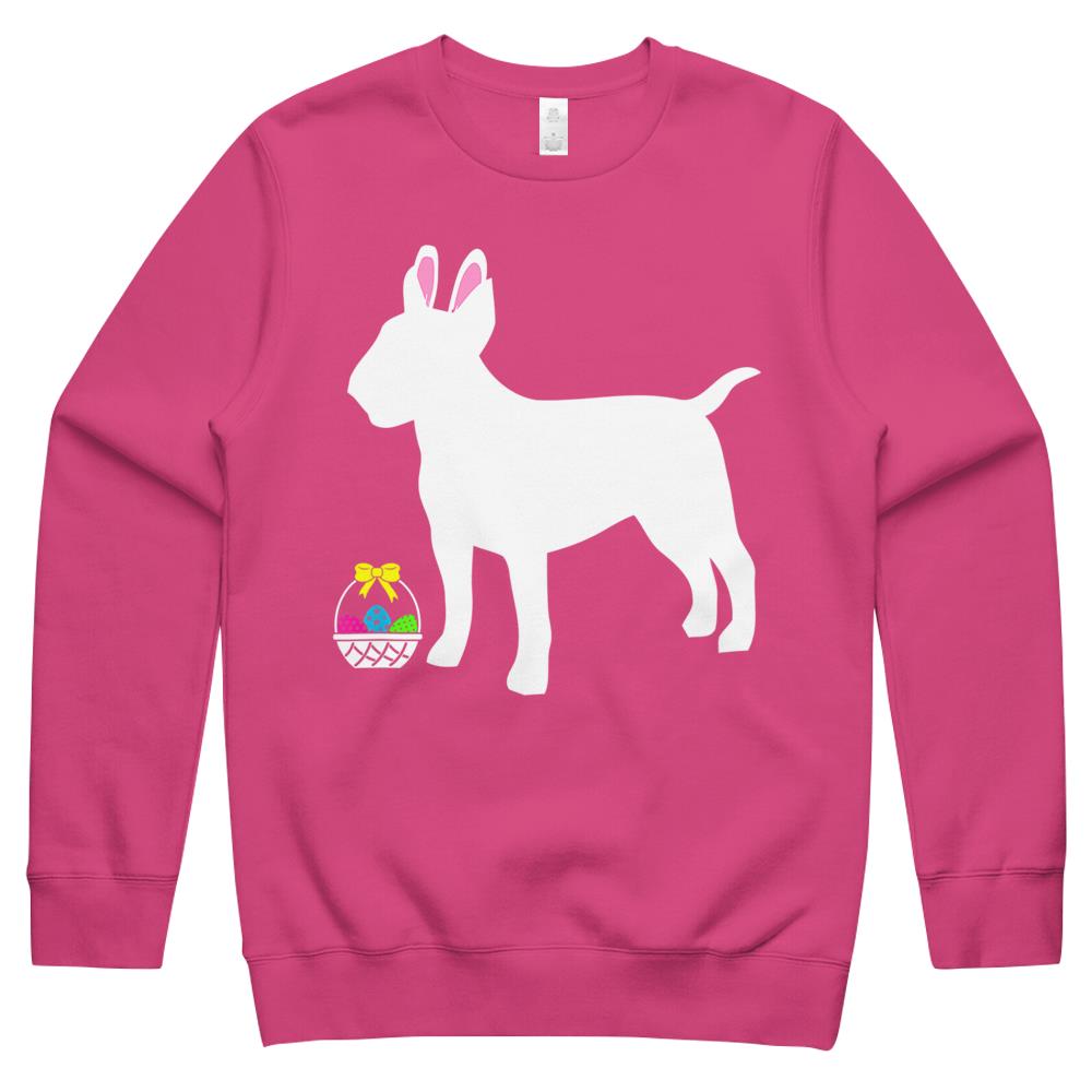 Bull Terrier Easter Bunny Dog Silhouette Crewneck Sweatshirt