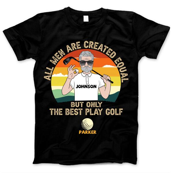 Vintage Retro Best Man Play Golf Gift For Father’s Day Custom Style & Name Personalized Shirt