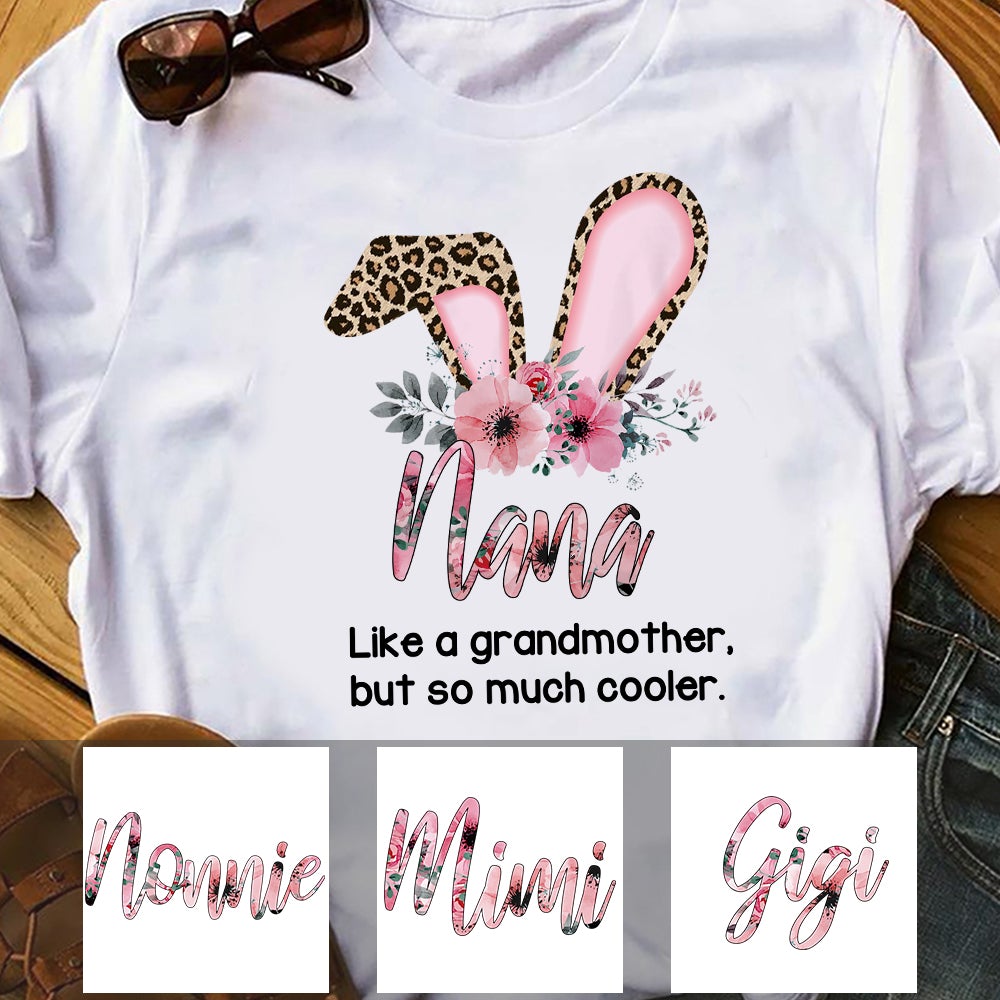 Personalized Grandma Bunny Flower T Shirt MR14 30O36