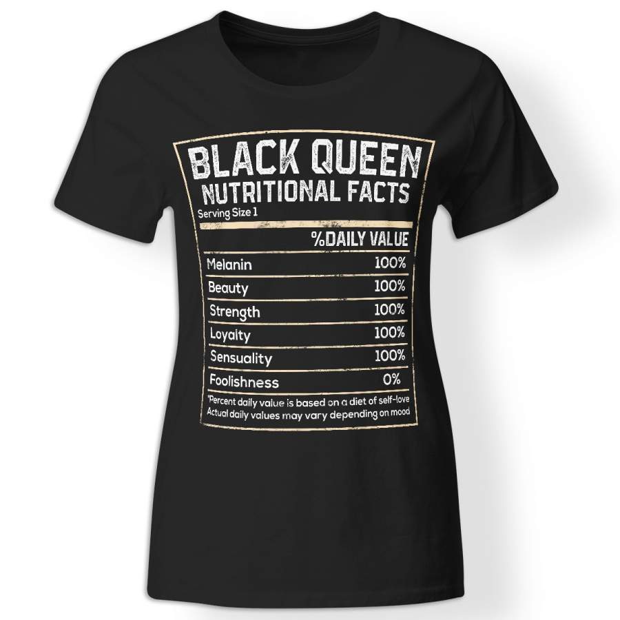 Black Queen Nutritional Facts Tshirt