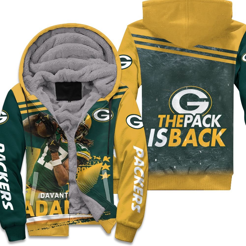 Green bay packers nfc noth division champions davante adams the pack is back Fleece Zip Hoodie