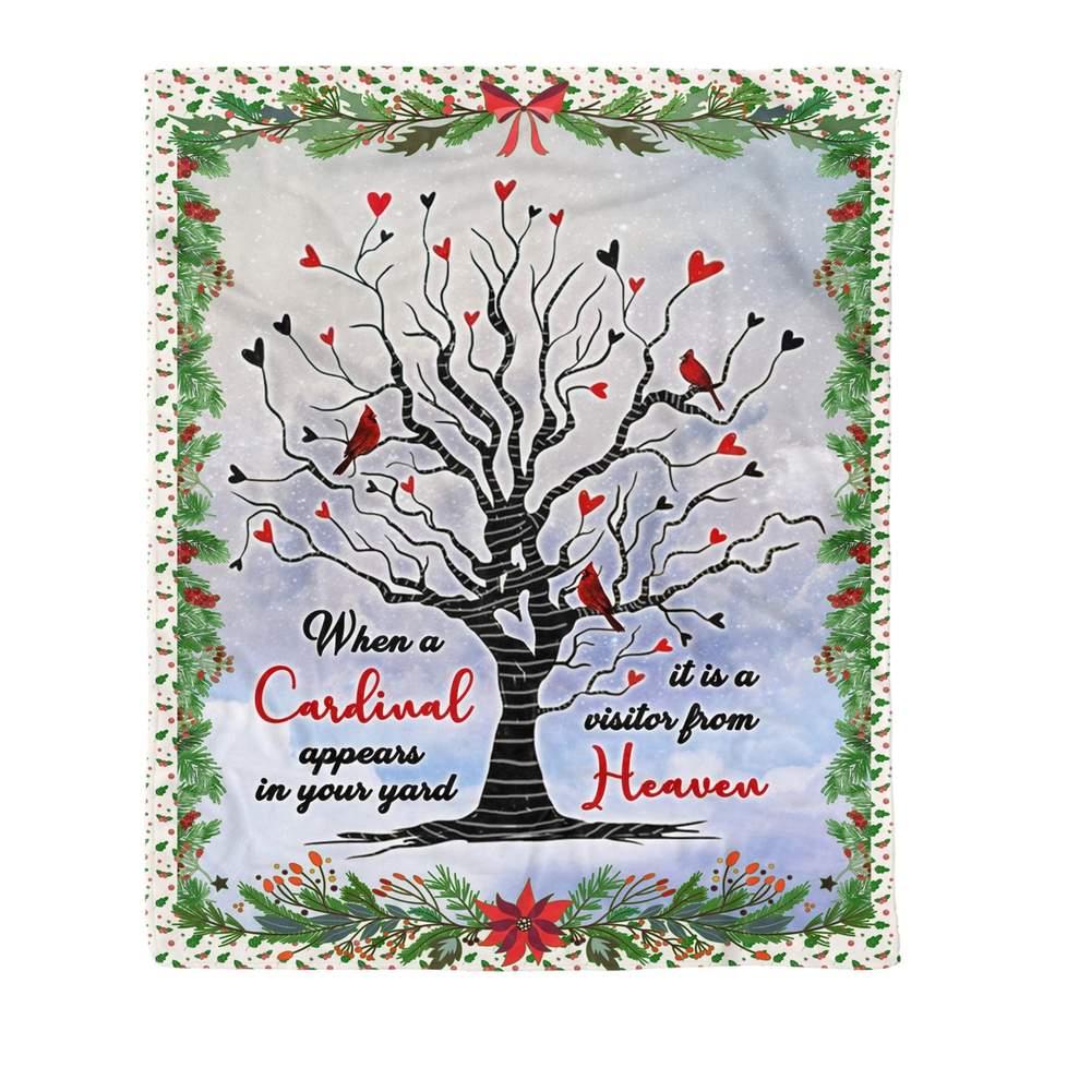 Animal Cardinal Birds Heaven Memorial Gift Fleece Blanket Family Gift Home Decor Bedding Couch Sofa Soft And Comfy Cozy