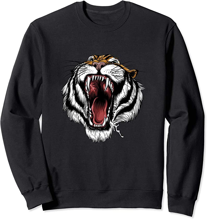 Fearsome Tiger Sweatshirt – Roaring Big Cat Animal