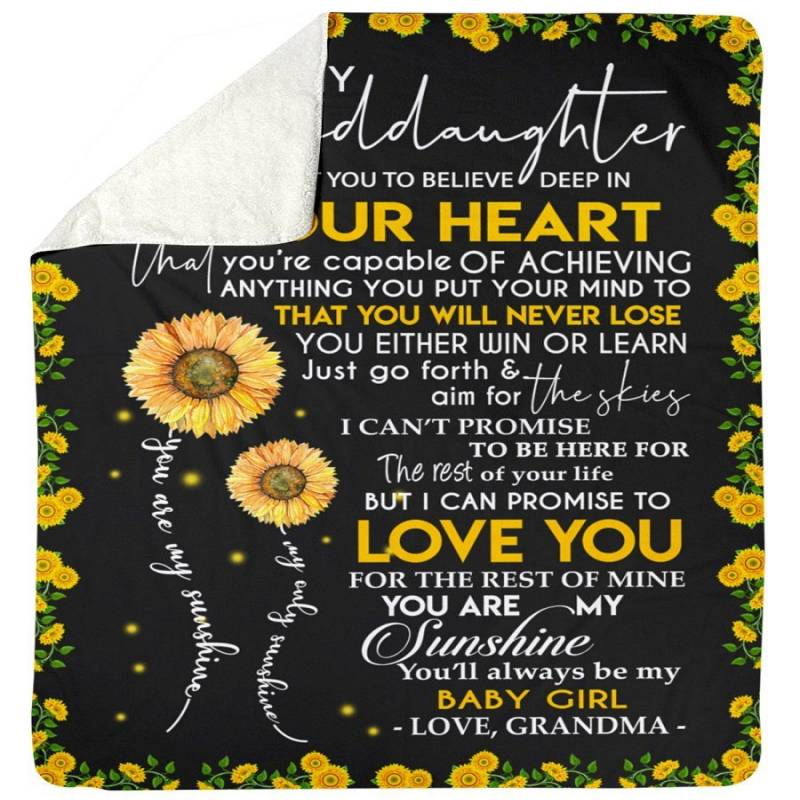 You Are My Sunshine And My Baby Girl Gift For Granddaughter Sherpa Blanket