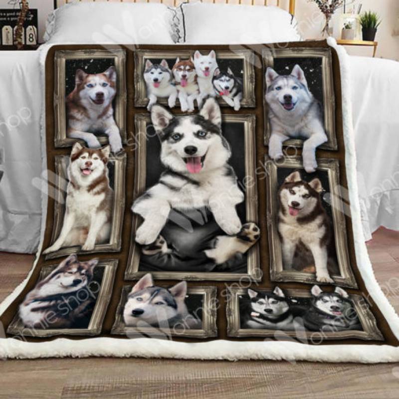 Siberian Husky Dog Sherpa Blanket NOV1002 81O60