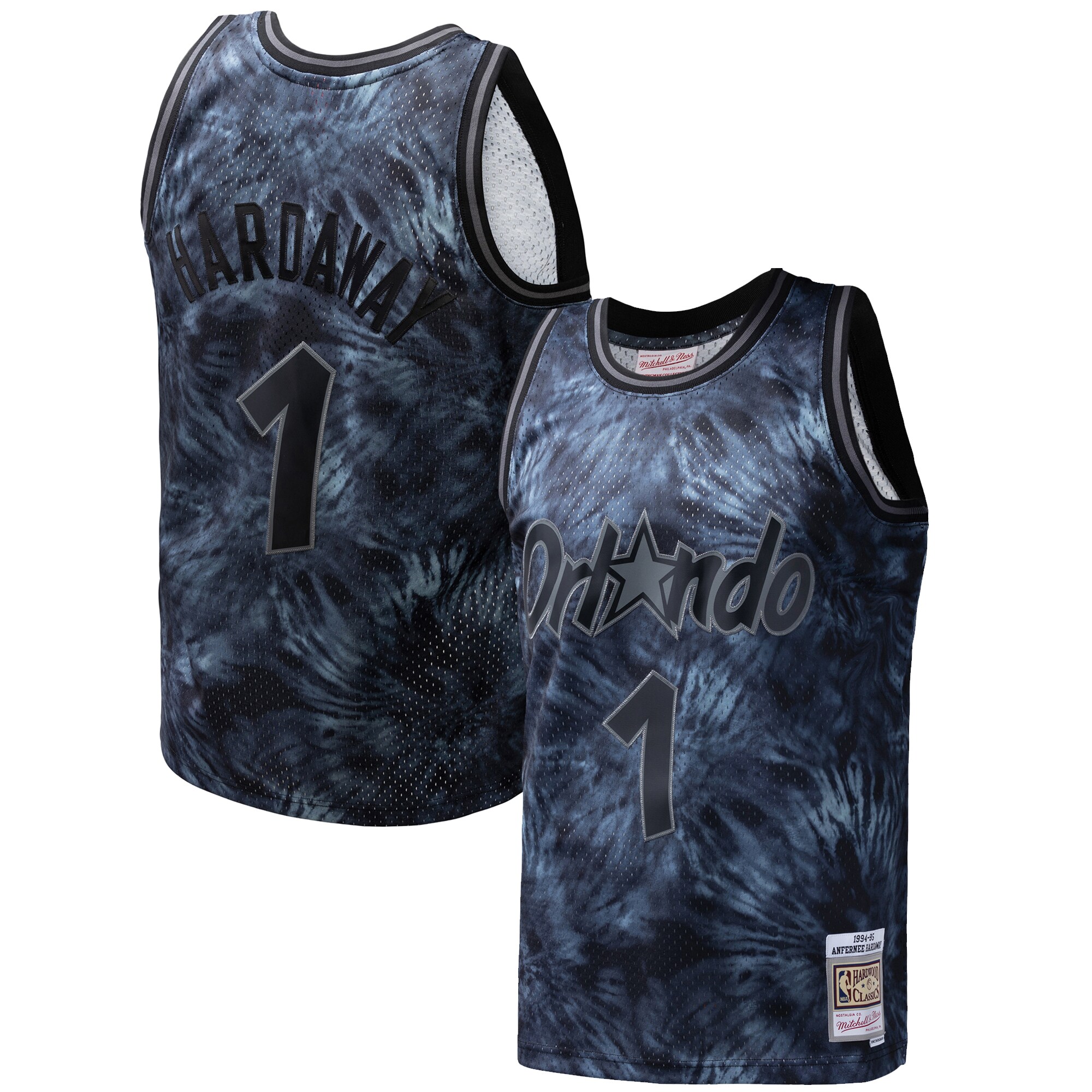 Penny Hardaway Orlando Magic Mitchell & Ness Hardwood Classics 1984/85 Tie-Dye Swingman Jersey – Black