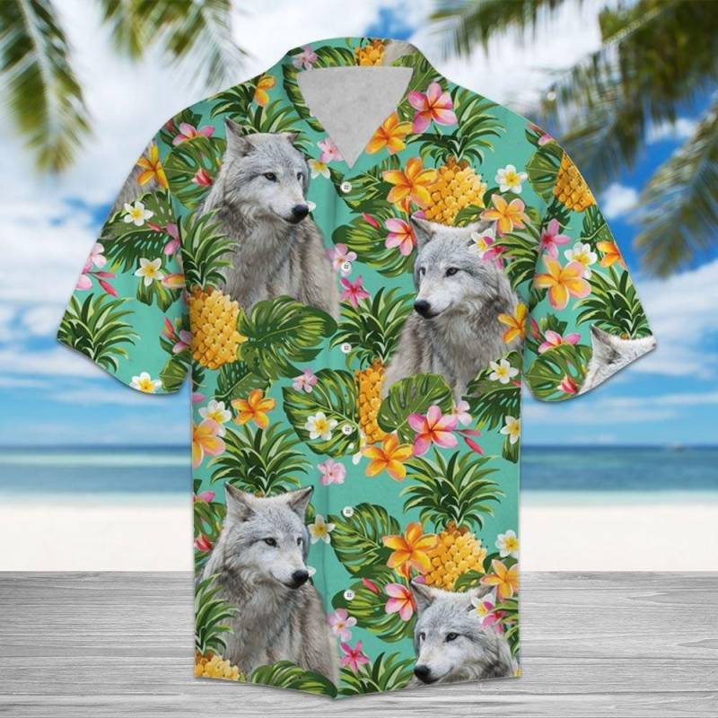 Artsyhomes Tropical Pineapple Wolf Hawaiian Ha86395