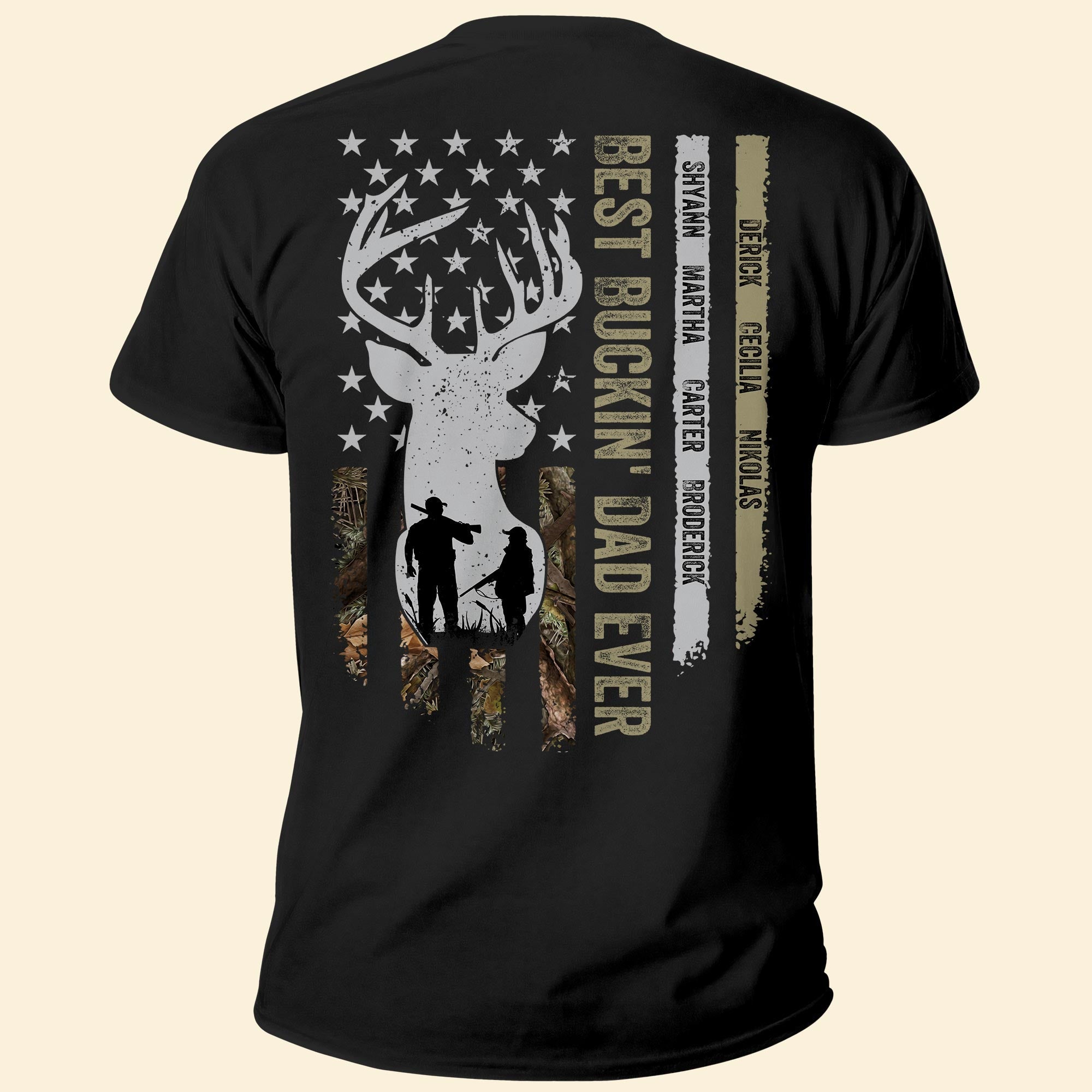 Best Buckin’ Dad Ever – Personalized Shirt – Father’S Day, Birthday, Funny Hunting Gift For Dad, Father, Husband, Grandpa – Gift From Wife, Son, Daughter