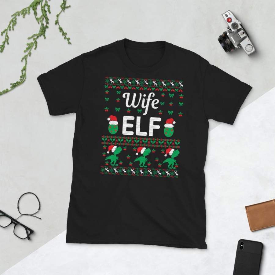 Wife Elf Christmas Ugly Sweater Party Short-Sleeve Unisex T-Shirt