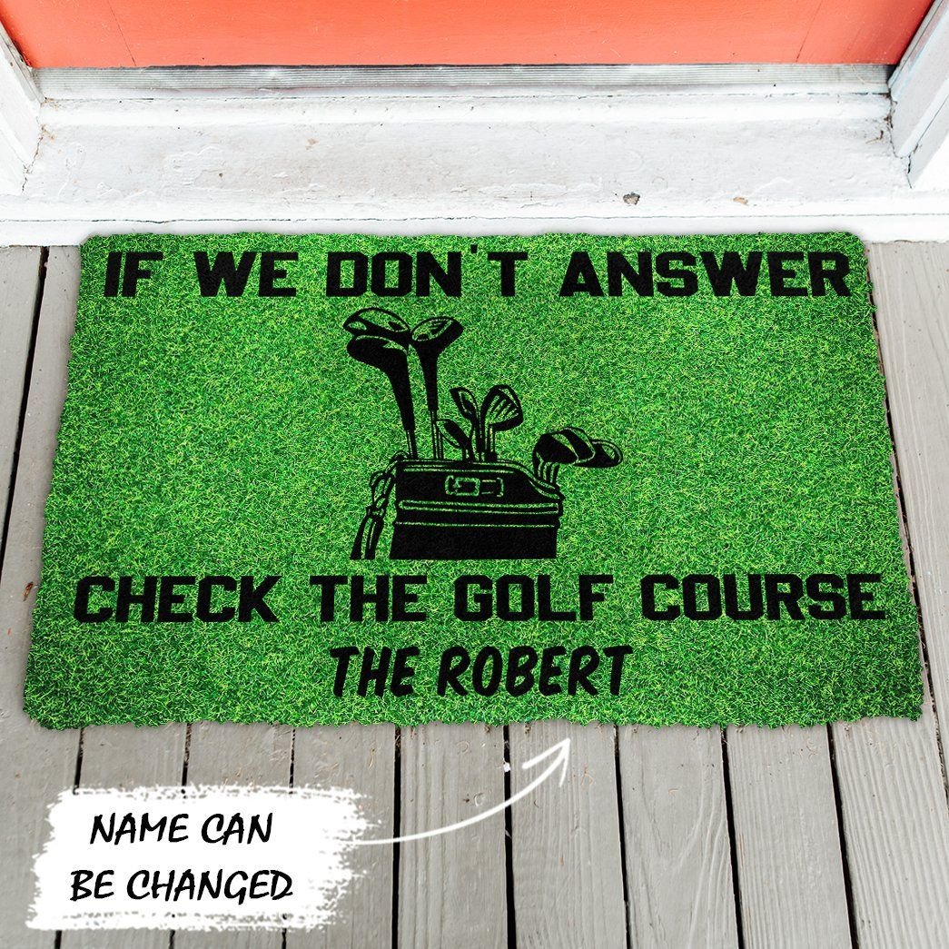 3D If We Dont Answer Check The Golf Course Custom Name Doormat