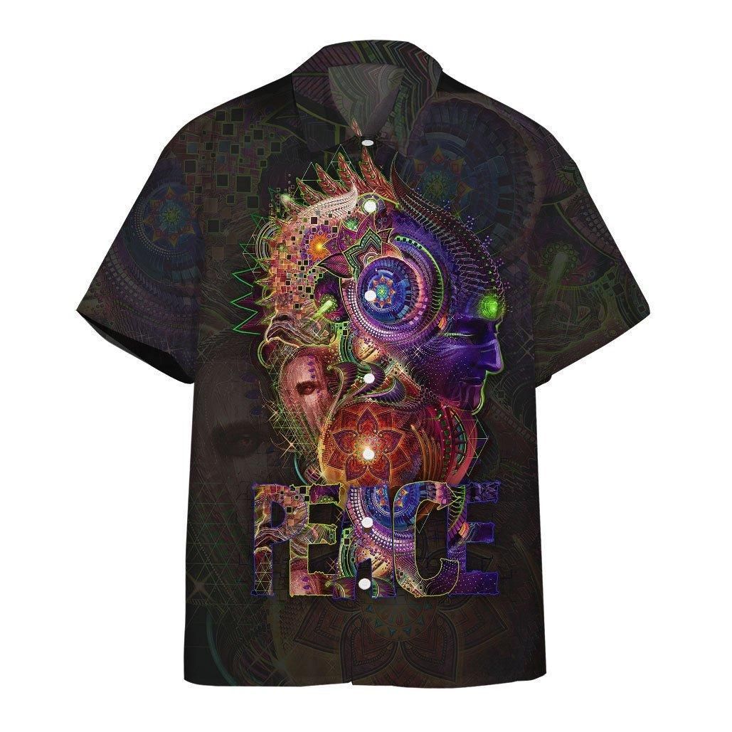 3D Hippie Magic World In Peace Aloha Hawaiian Shirt Colorful Short Sleeve Summer Beach Casual Shirt For Men And Women