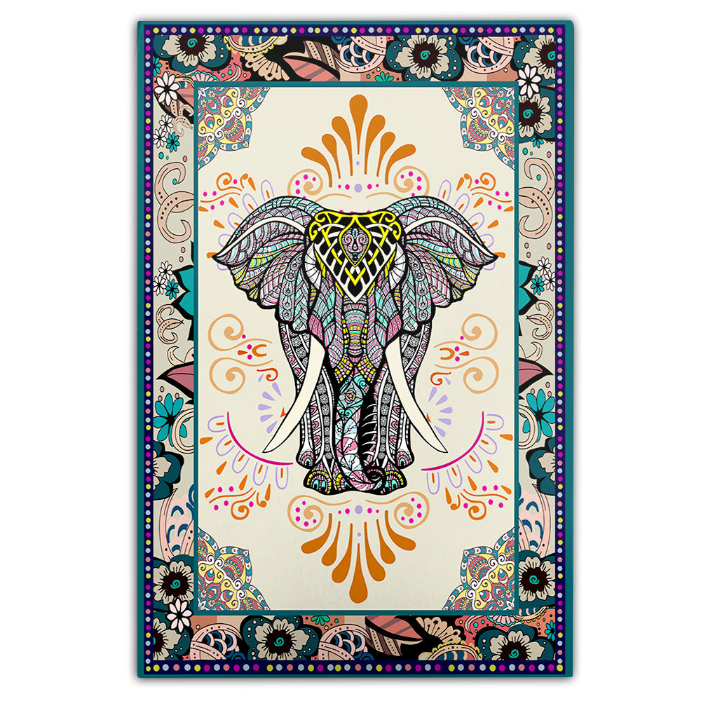 Giant Boho Elephant 9Basic Rectangle Rug