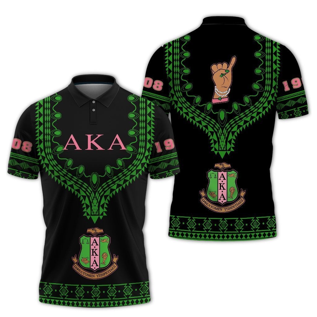 Alpha Kappa Alpha Dashiki Polo Shirt Alva Style