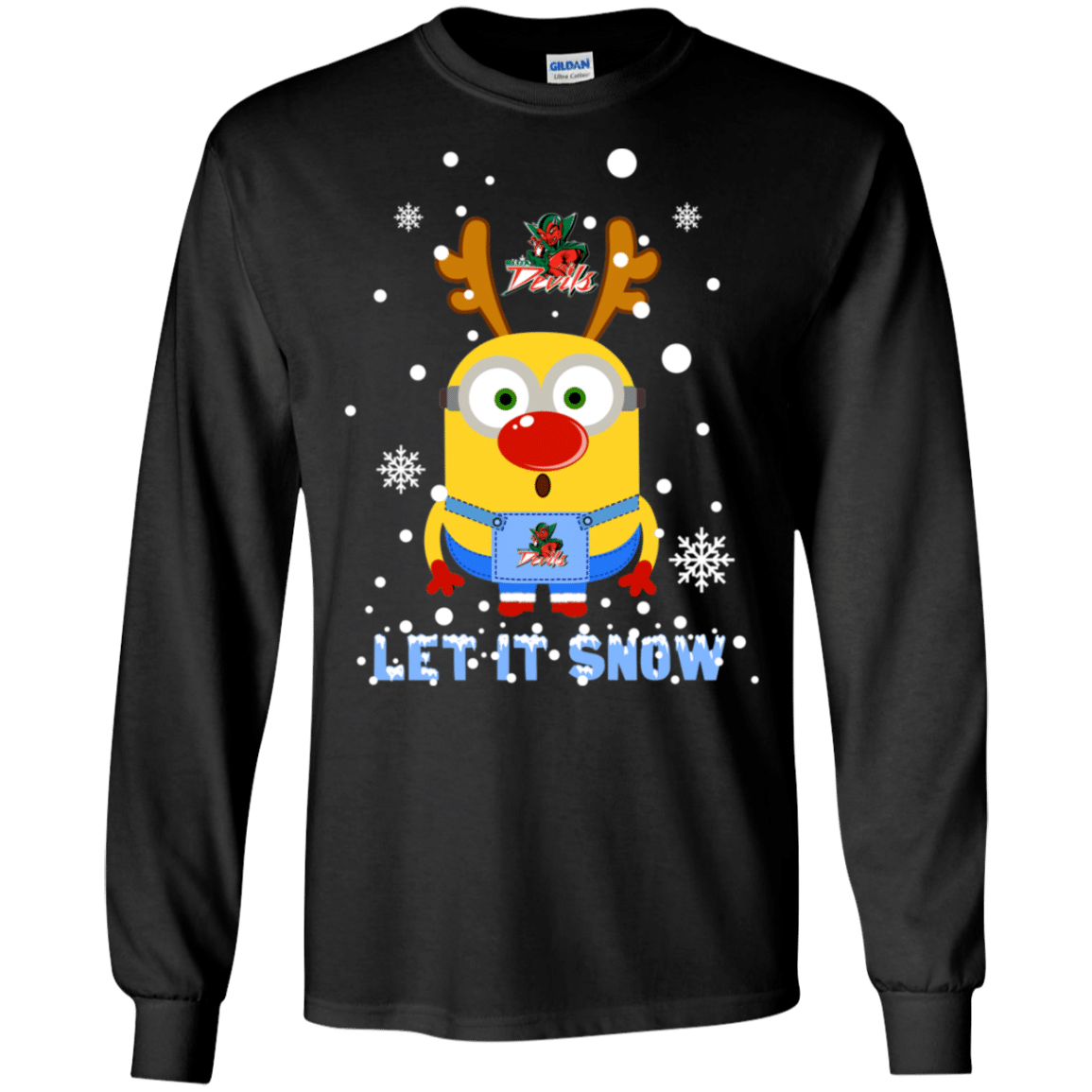 Check out this awesome Minion Mississippi Valley State Delta Devils Ugly Christmas Sweaters Let It Snow LS Cotton T-Shirt