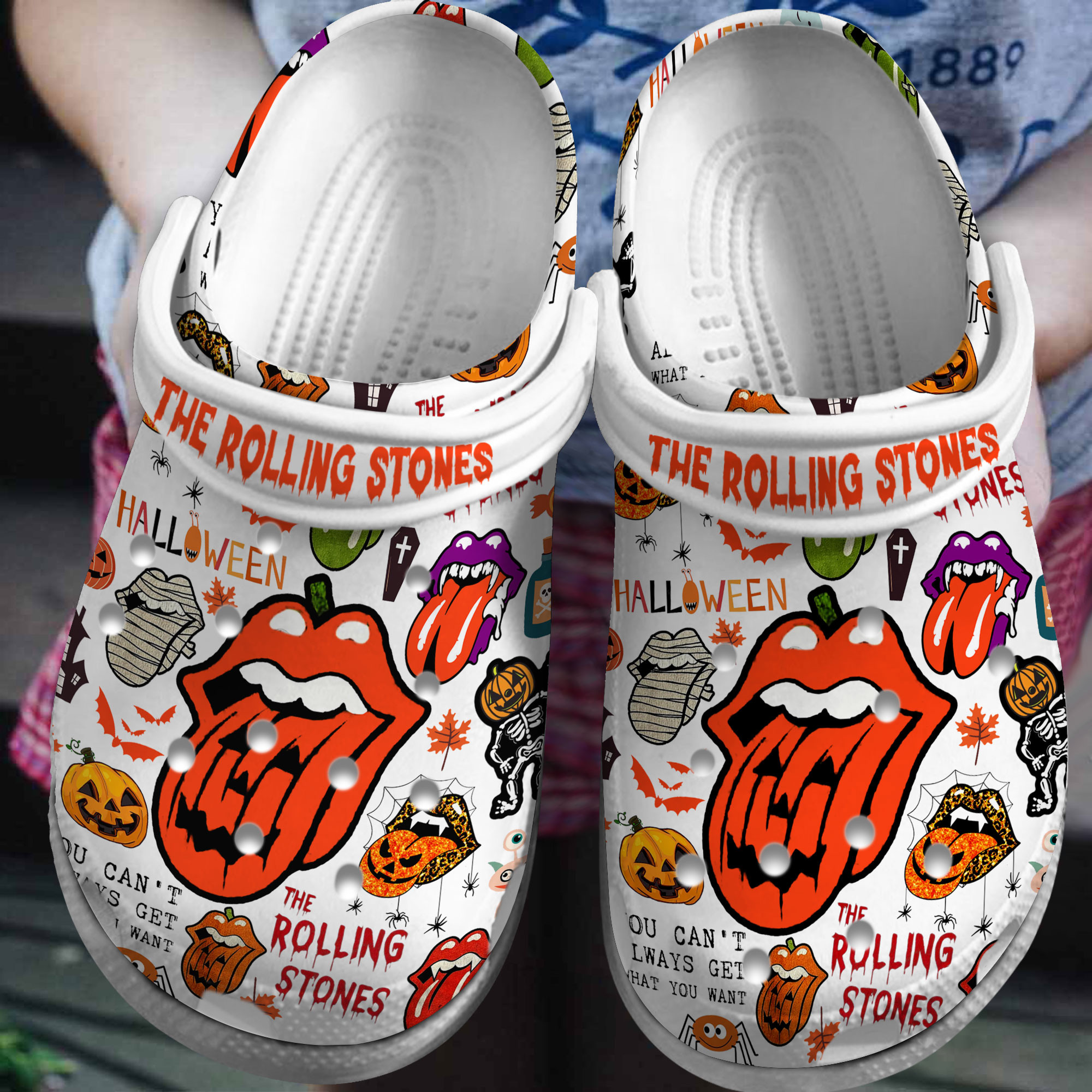 The Rolling Stones Music Crocs Crocband Clogs Shoes Comfortable For Men Women and Kids 6