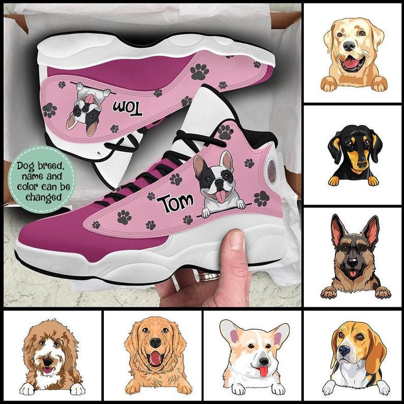 Dog Lover Customized Black Air Jd 13 Shoes, Custom Dog Shoes, Personalized Pet Aj Shoes, Pet Lover Gift, Personalized Dog Breed New Fashion