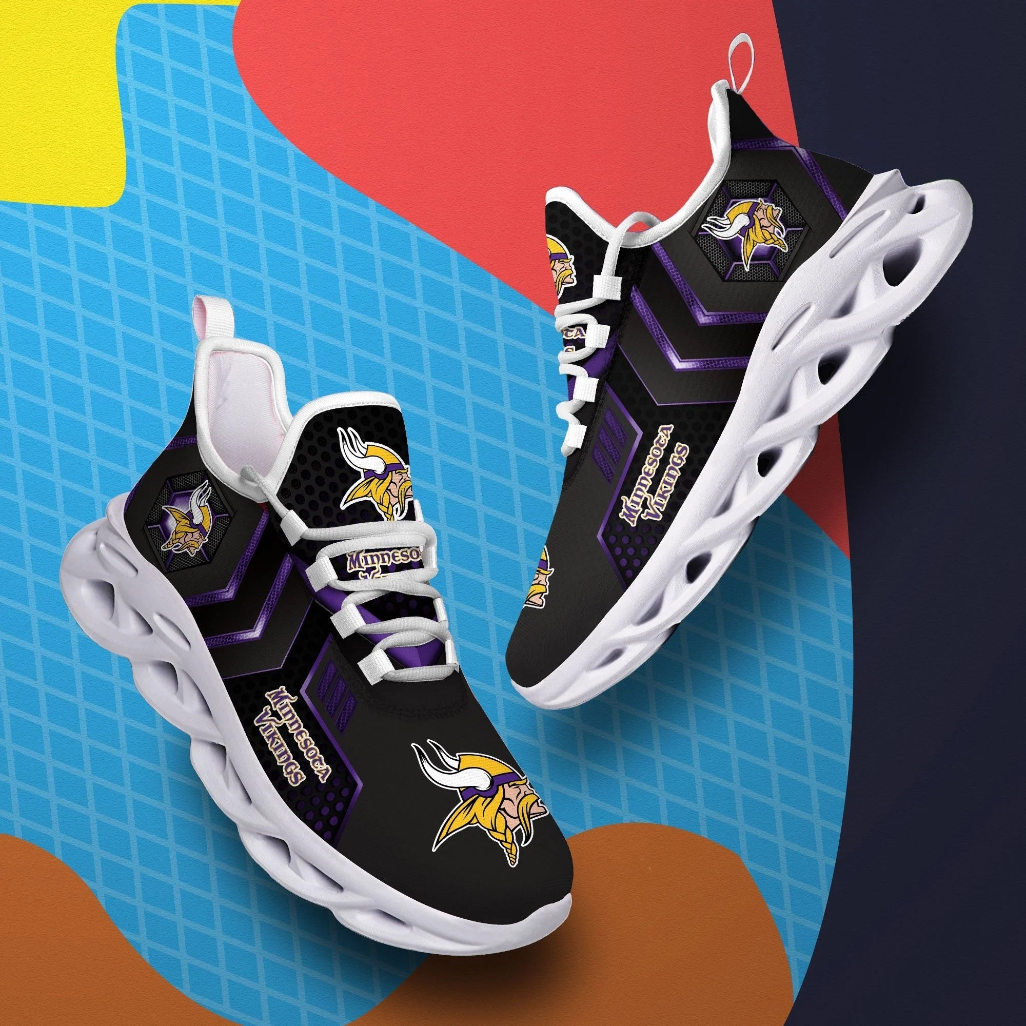 Minnesota Vikings Casual 3D Air Max Running Shoes