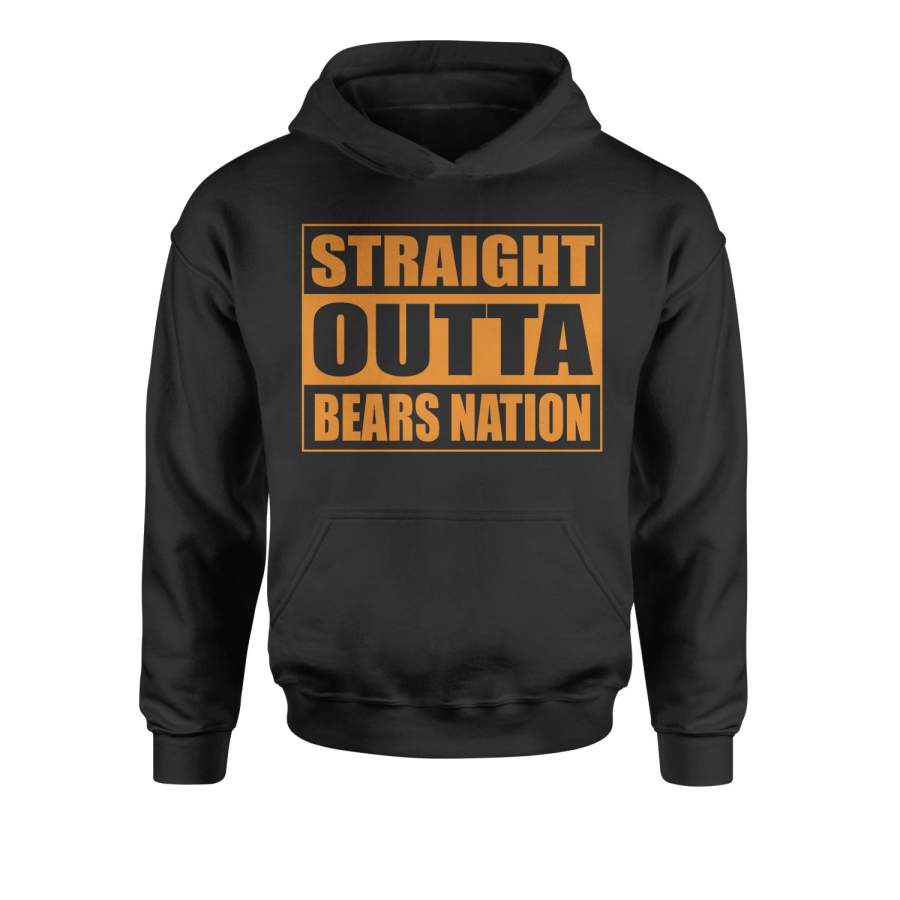 Straight Outta Bears Nation Football  Youth-Sized Hoodie